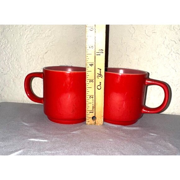 Threshold Red Stoneware Coffee Mugs Set Of 2 - Picture 3 of 4